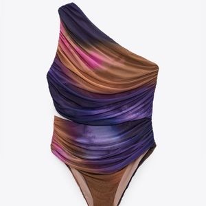 Zara Printed Tulle Swimsuit